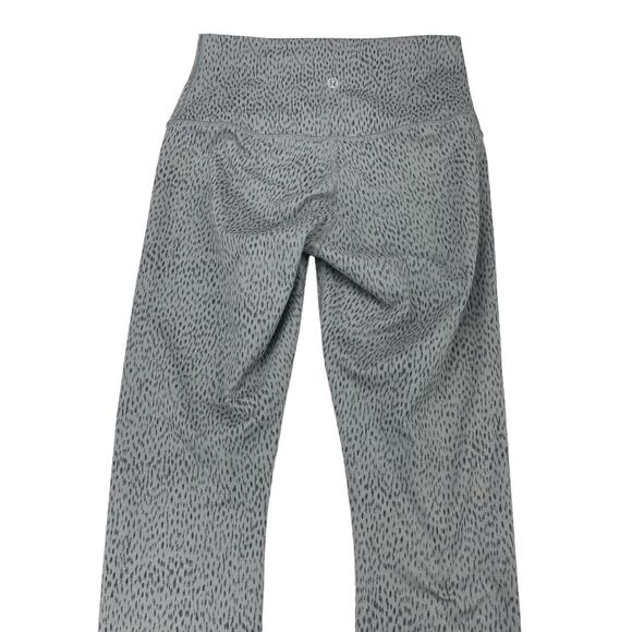 LULULEMON Wunder Under Crop II Luon Roll Down Sz 4 Dottie Dash Slate Black - Picture 9 of 11